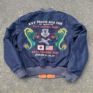 VTG Polo Ralph Lauren Japan Reverisible Military Bomber Jacket Size Medium